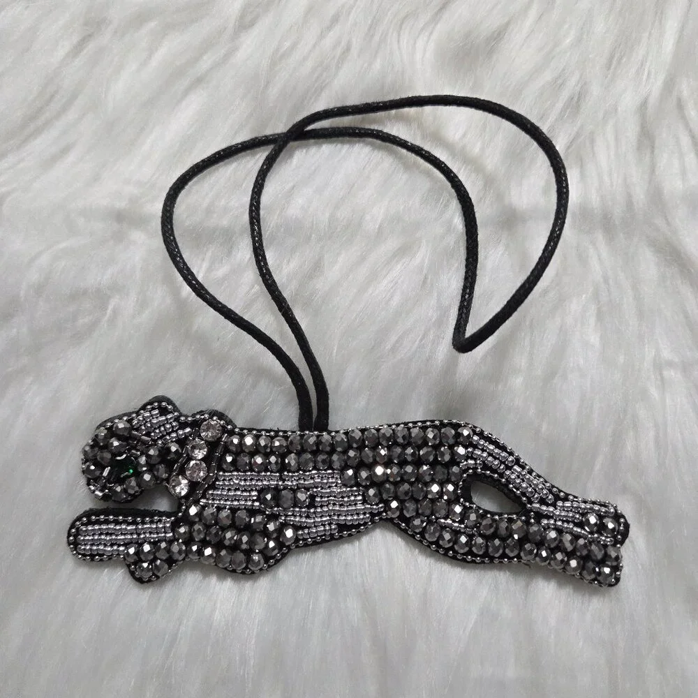 Beaded Snow Leopard Design Bag Charm